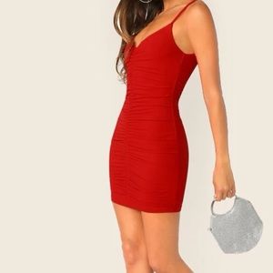 Ruched Body Con Dress